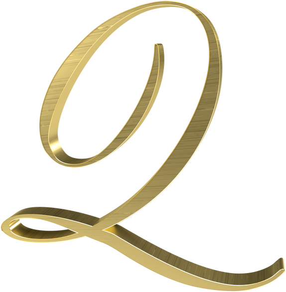 3D Handwriting Gold Uppercase Letter Q